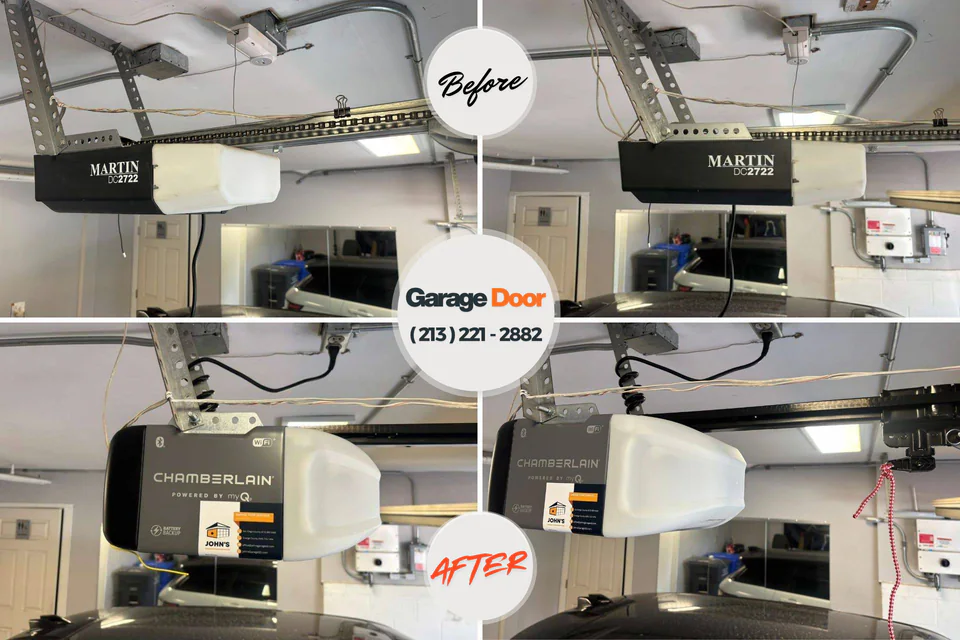 Before and after: garage door repair Gervais, OR